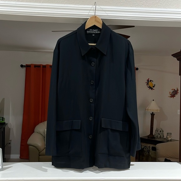 Garfield & Marks Vintage Knit Blazer Suit Jacket Womens Size XL 6 Button Black - Picture 4 of 6